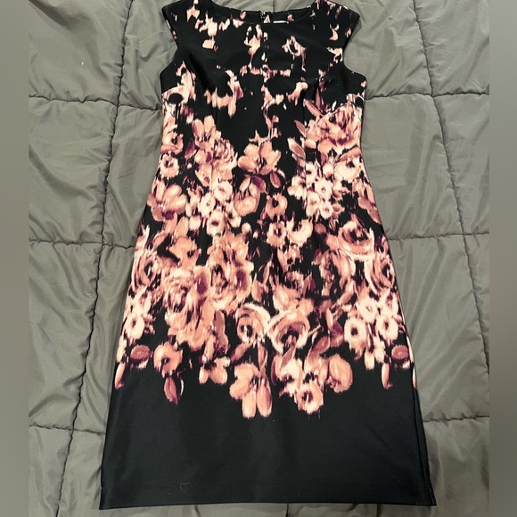 Dress Barn Dresses & Skirts - Dressbarn Floral Black and Pink Dress Size 4